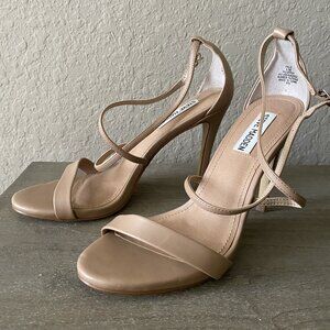 Women's Womens Steve Madden Feliz Tan Strappy High Heel Heels Shoes